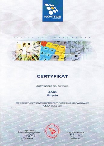 Certyfikat Novitus
